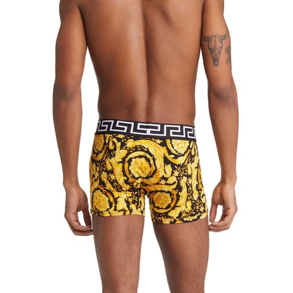 NWT Versace Barocco Greca Underwear Trunk Boxer Briefs Black Gold Size IT 3/ S - Picture 5 of 11